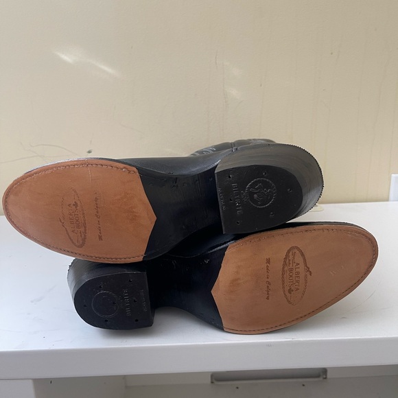 NWT Alberta Boot Company Black Cowhide Western Cowboy Boots Women Size 8.5 US - Picture 4 of 8